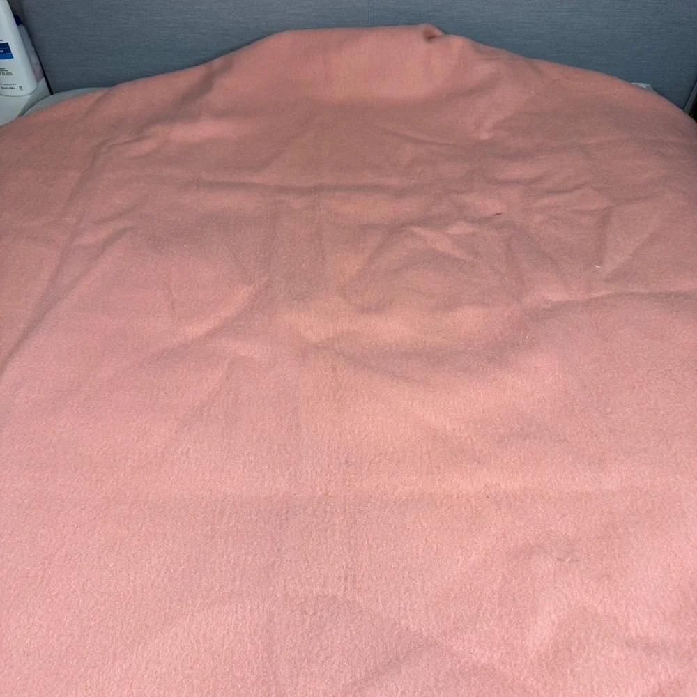 Vtg Van Wijk Deken 100% Virgin Wool Health Blanket Peach Pink Made in Holland
